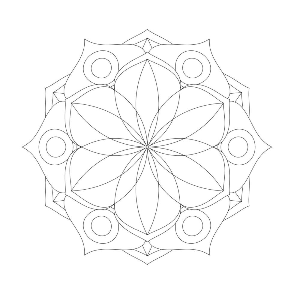 Easily editable and resizable floral mandala vector