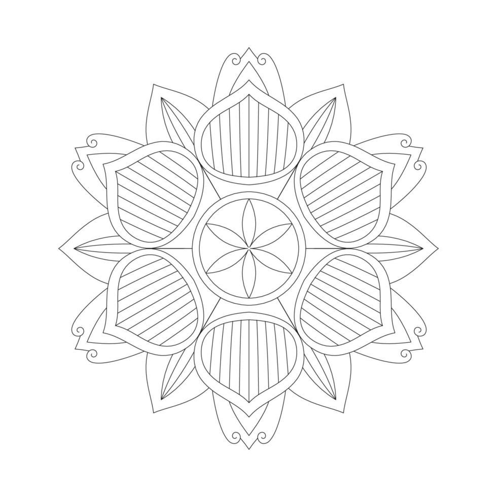 Easily editable and resizable floral mandala vector