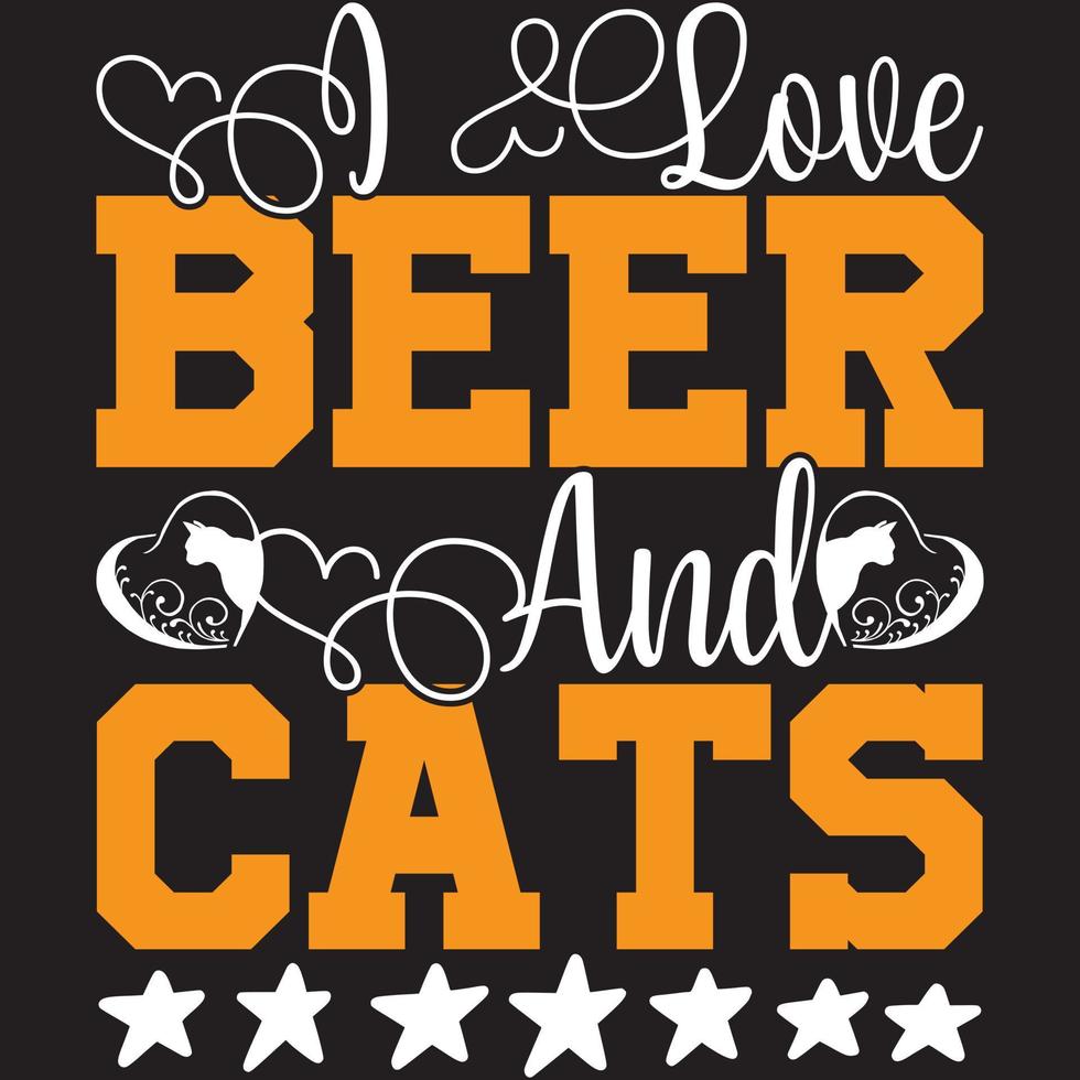 i love beer and cats vector