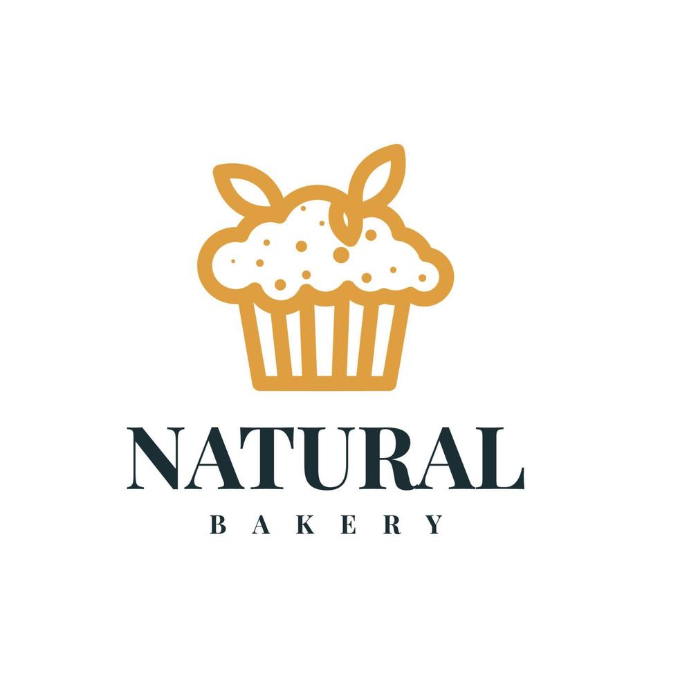 Natural bakery logo design vector