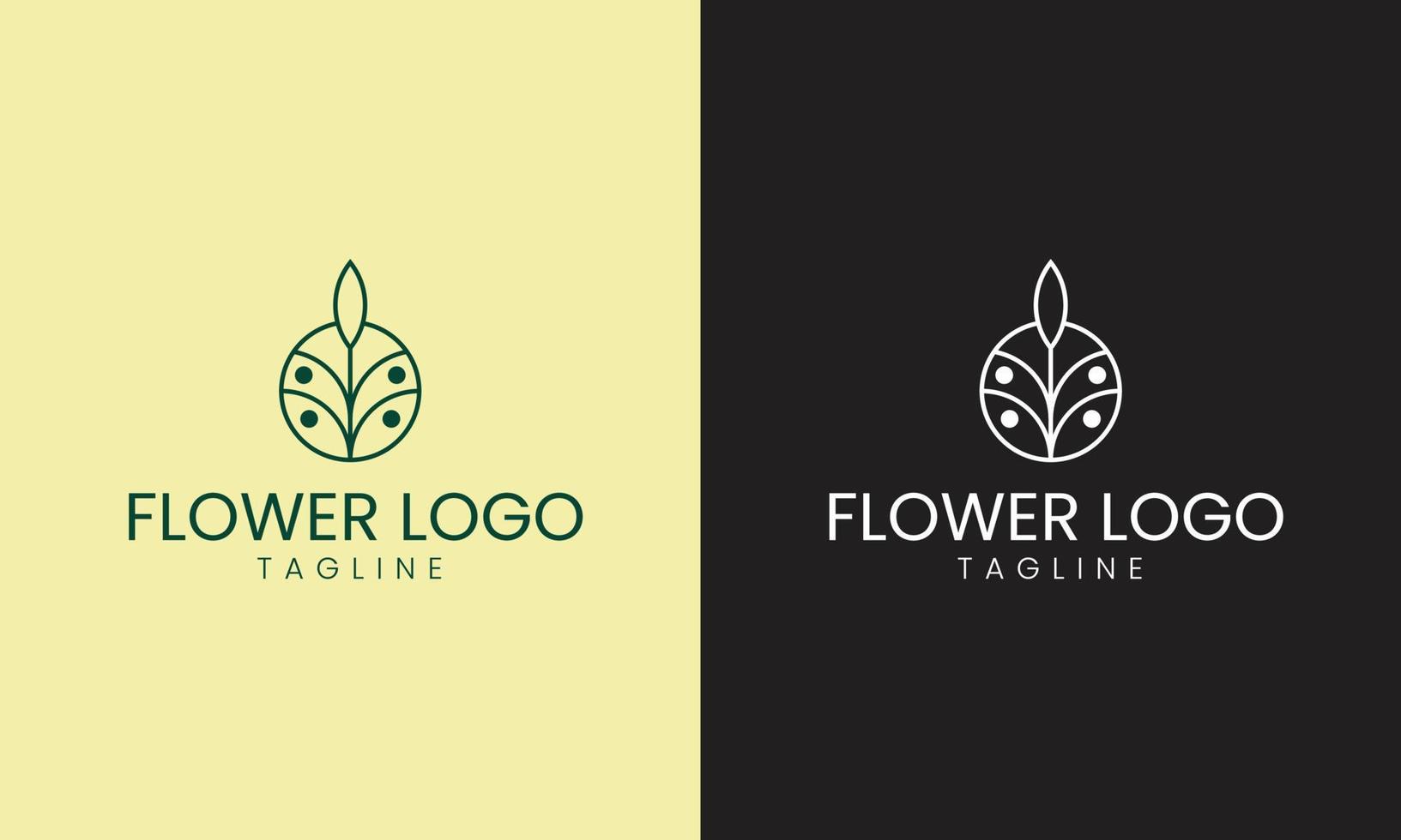 Lotus icon and logo. Minimalist flower symbol vector template.