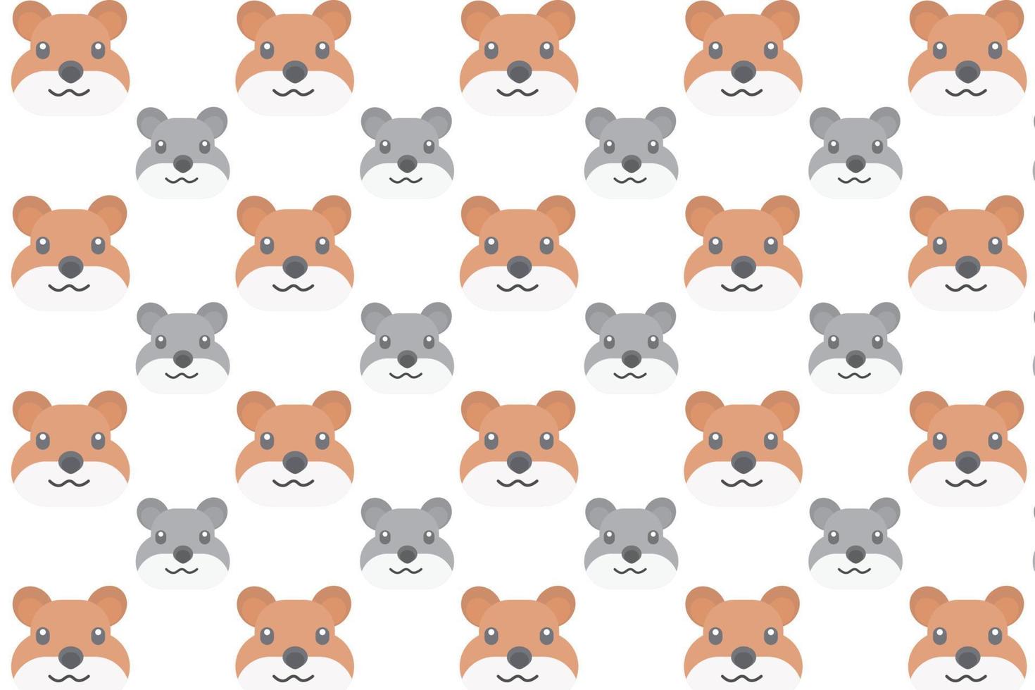 Flat Squirrel Head Pattern Background vector