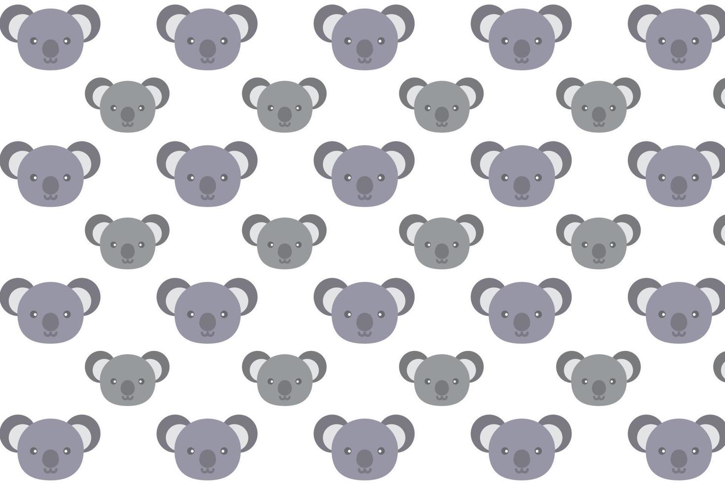 Flat Koala Head Pattern Background vector