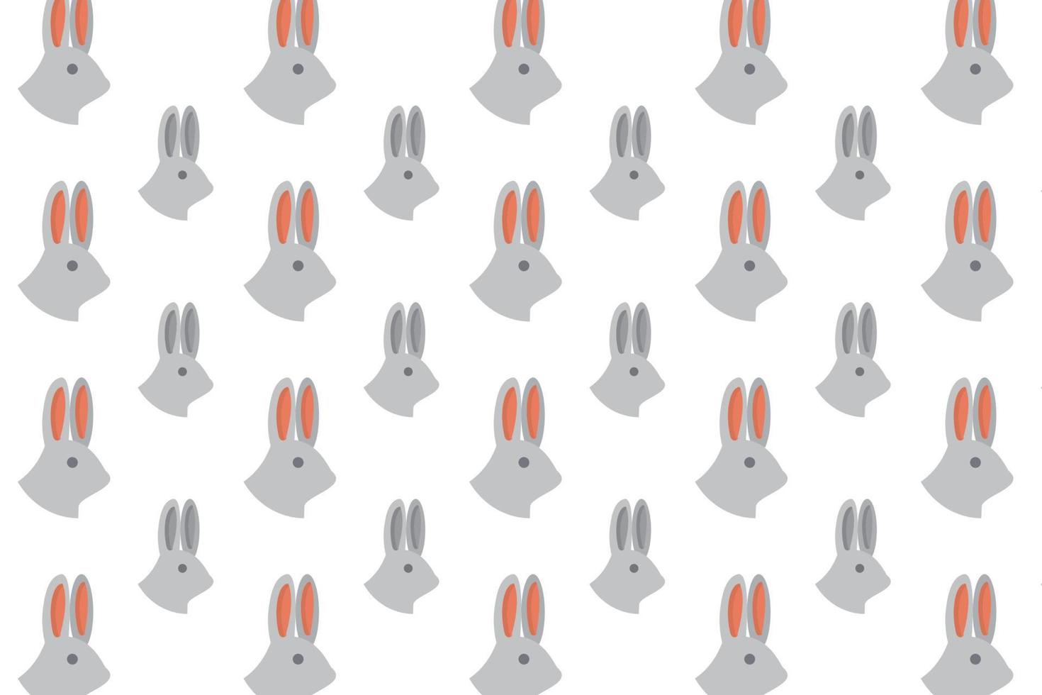 Flat Rabbit Head Pattern Background vector