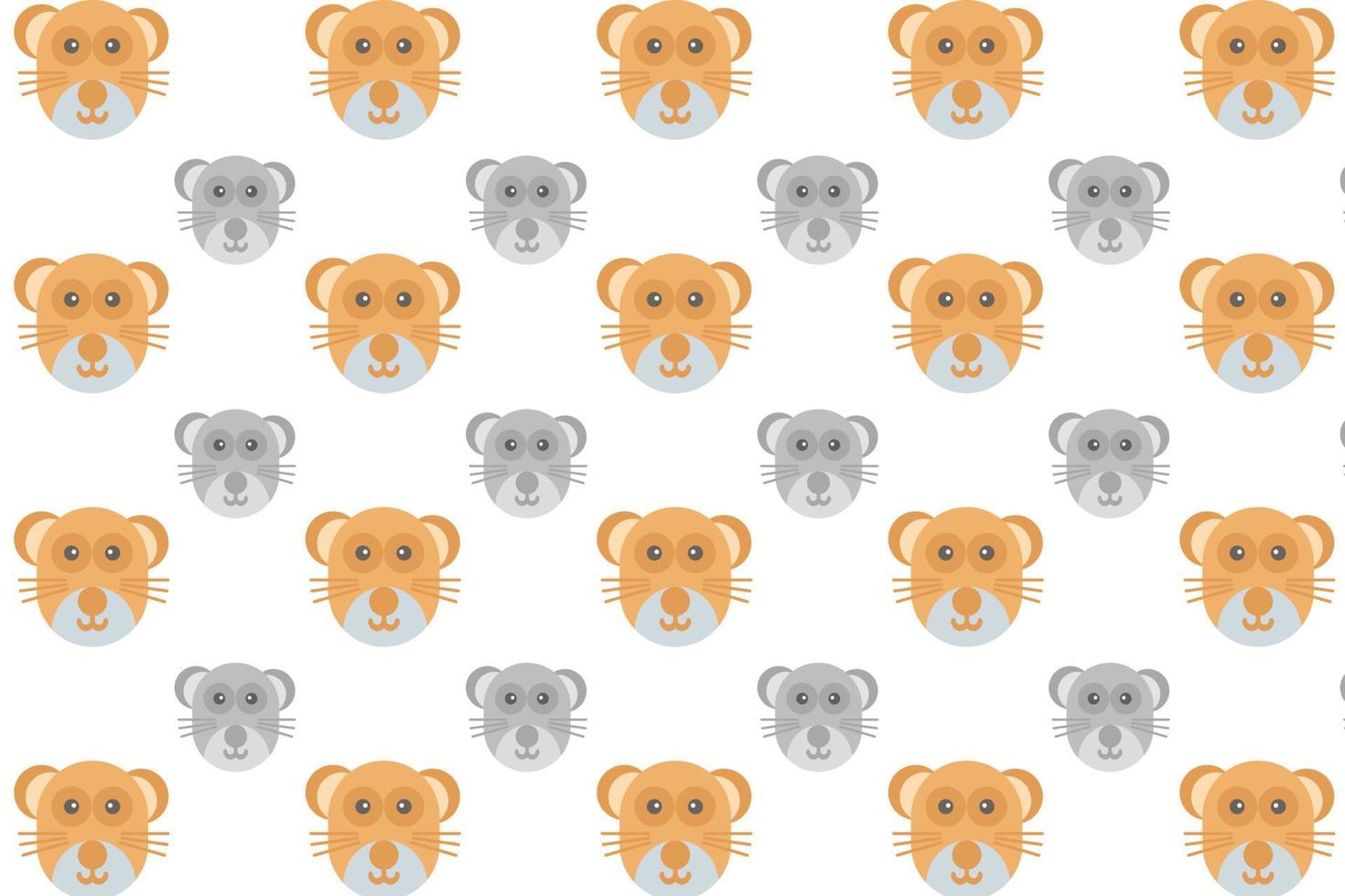 Flat Mongoose Head Pattern Background vector