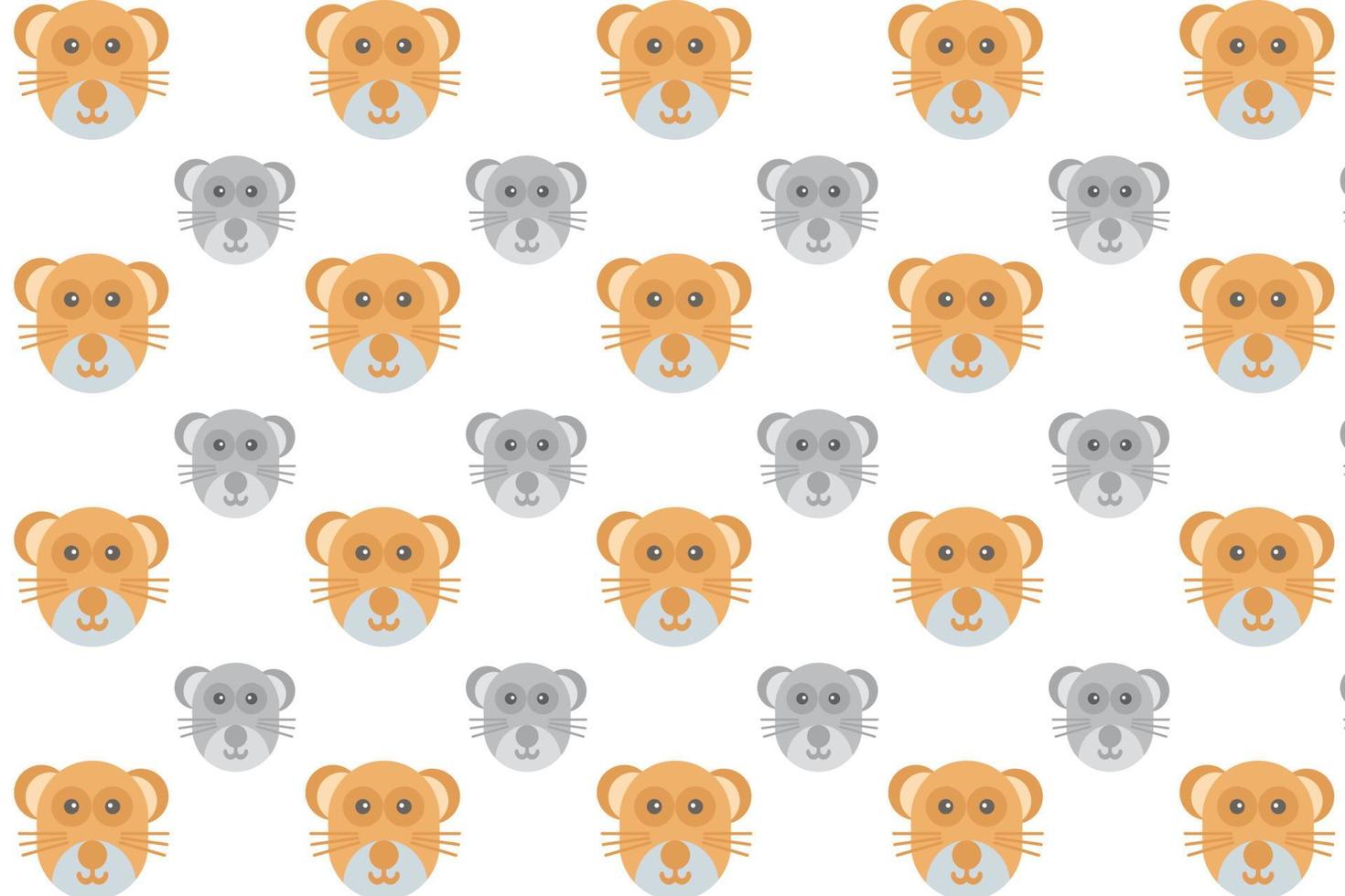 Flat Mongoose Head Pattern Background vector