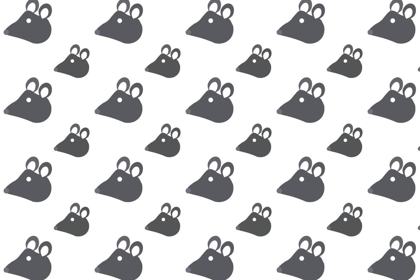 Flat Mouse Head Pattern Background vector