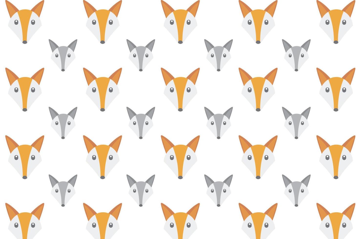 Flat Fox Head Pattern Background vector