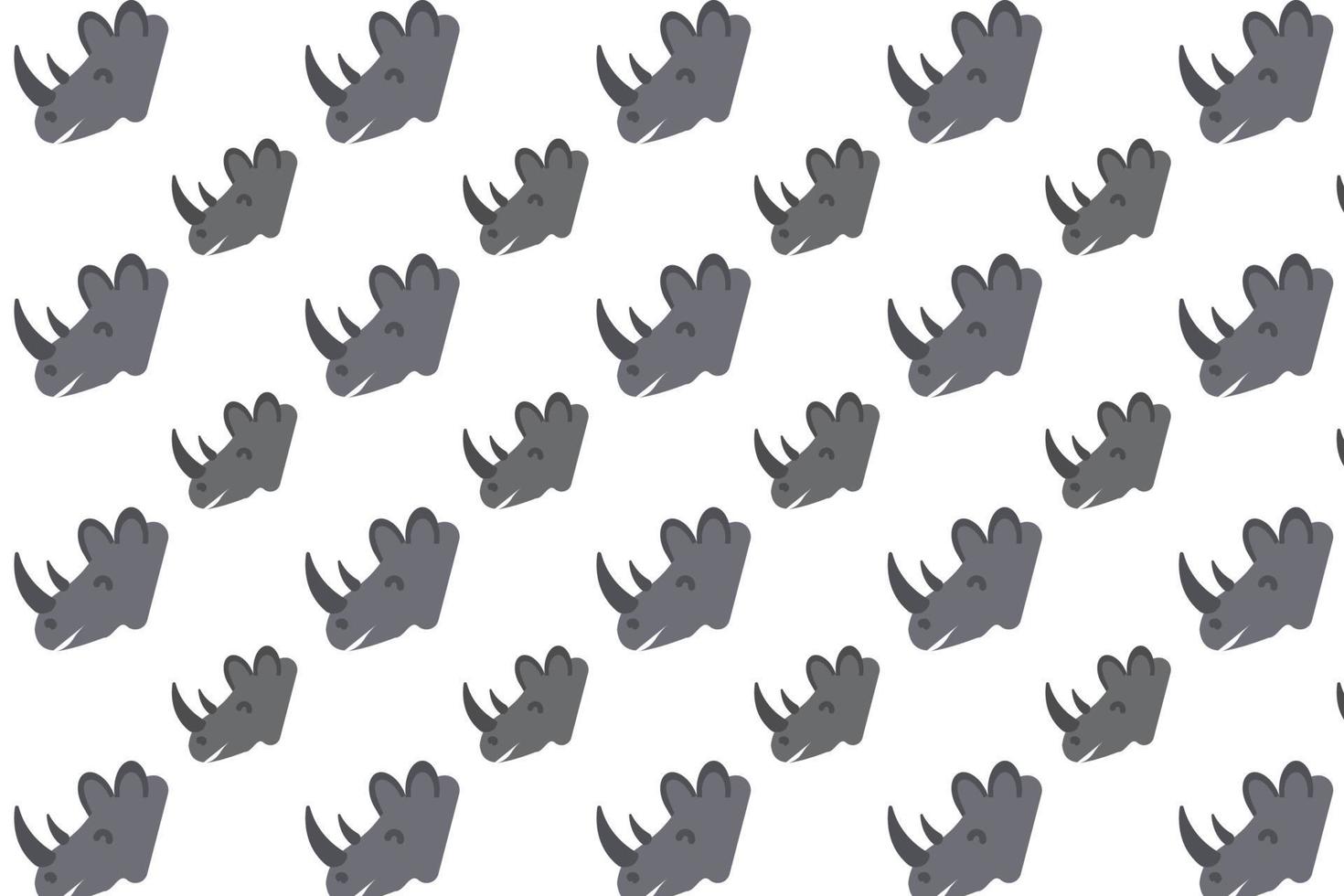 Flat Rhino Head Pattern Background vector