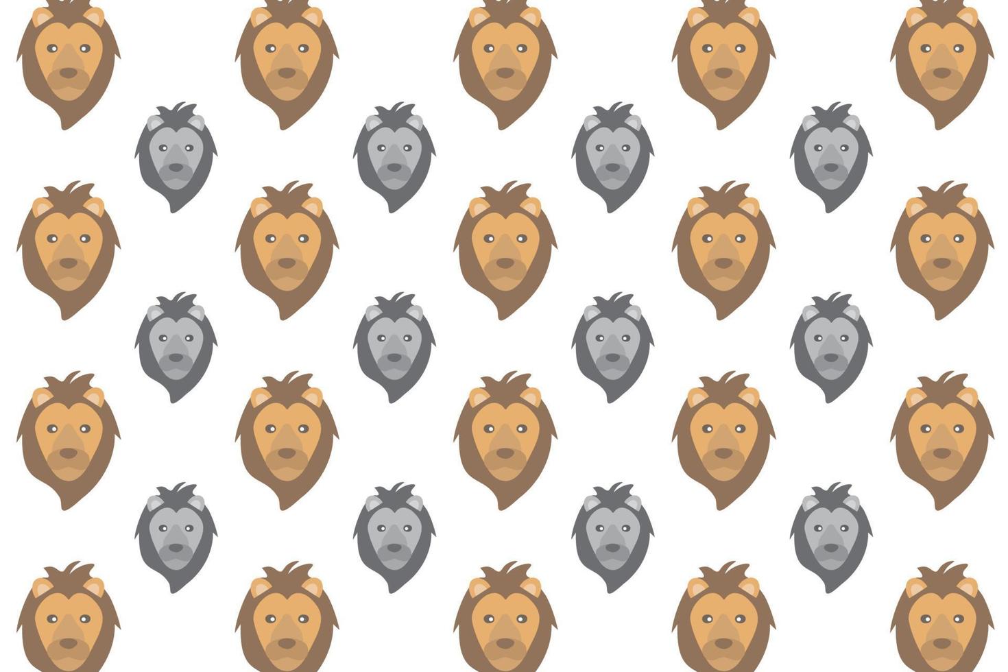 Flat Lion Head Pattern Background vector