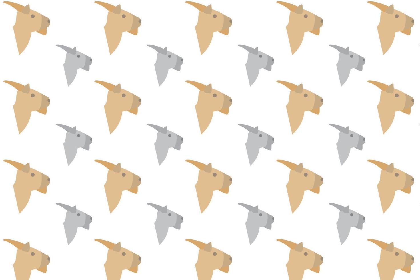 Flat Goat Head Pattern Background vector