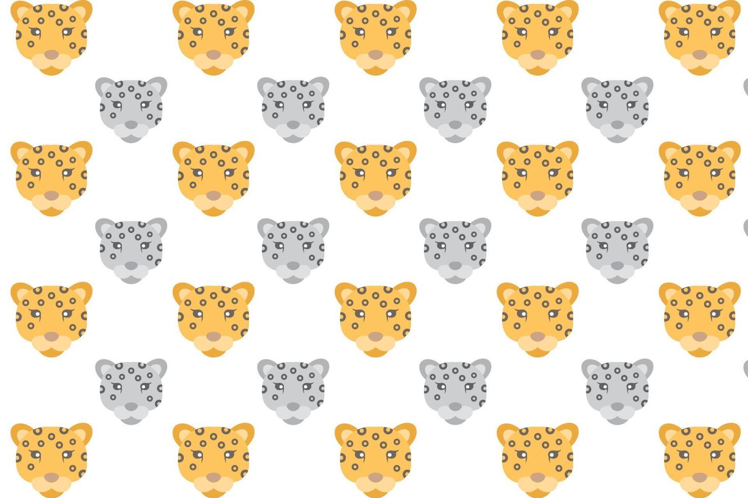 Flat Leopard Head Pattern Background vector