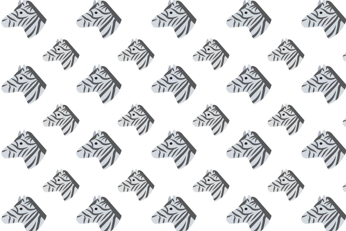 Flat Zebra Head Pattern Background vector