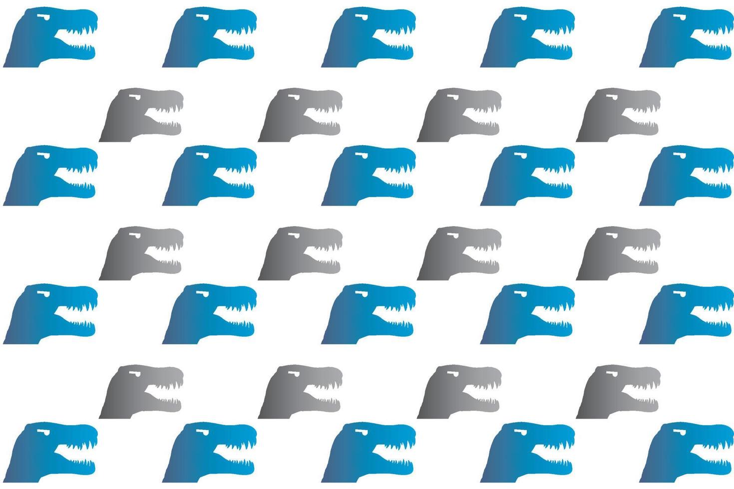 Flat Dinosaur Head Pattern Background vector