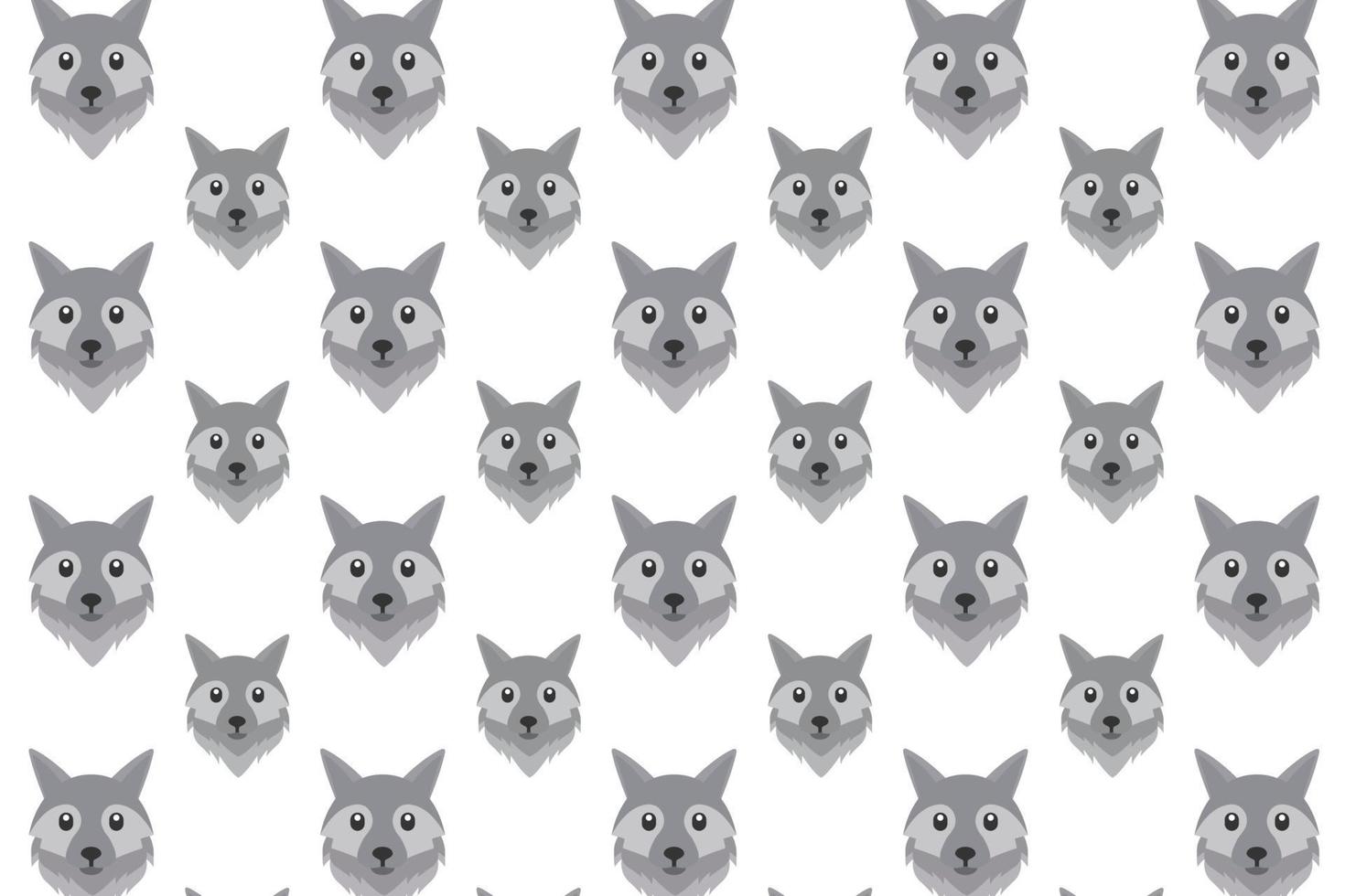 Flat Wolf Head Pattern Background vector