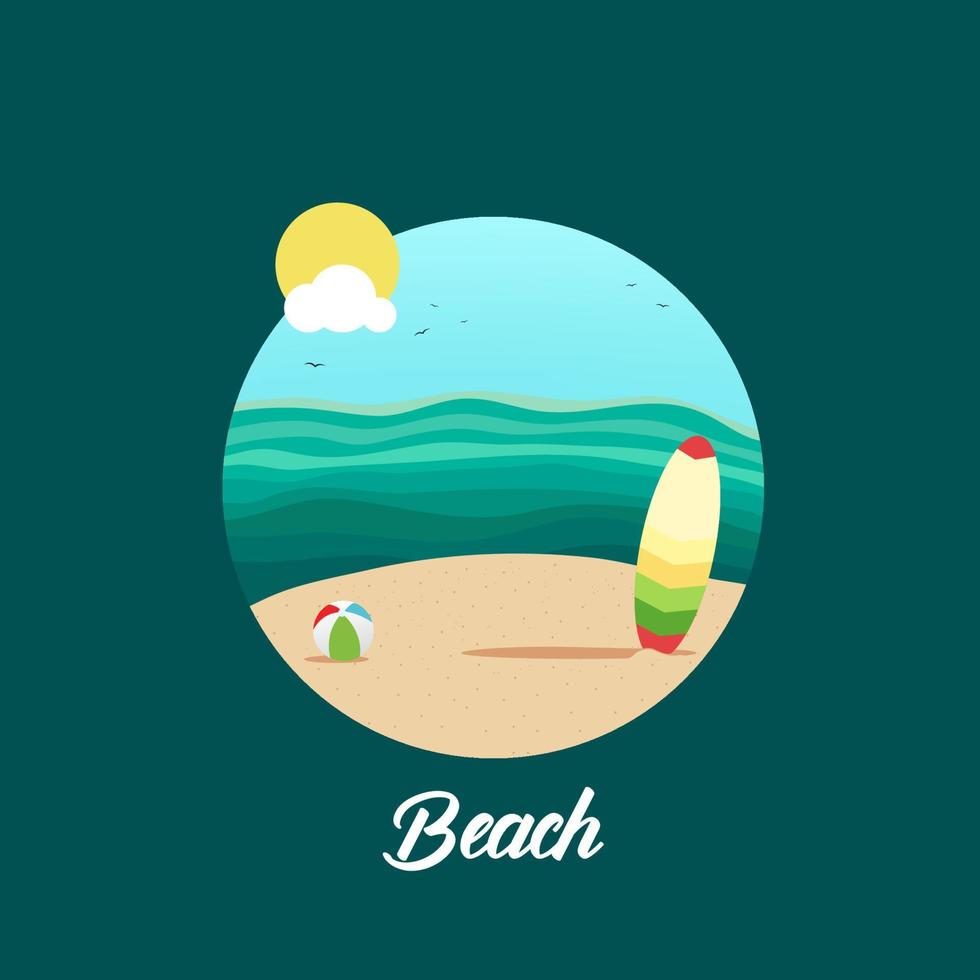 ilustración vectorial con un tema de playa vector