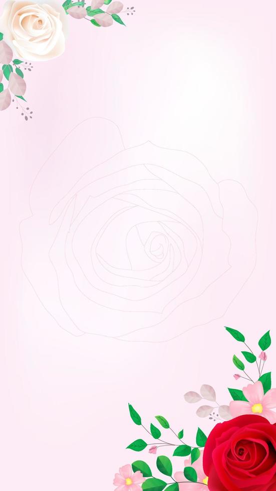 background with rose flower decoration suitable for wedding invitation vector