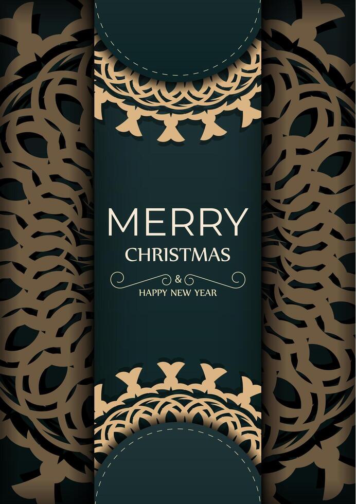 Christmas card with ornate pattern vector
