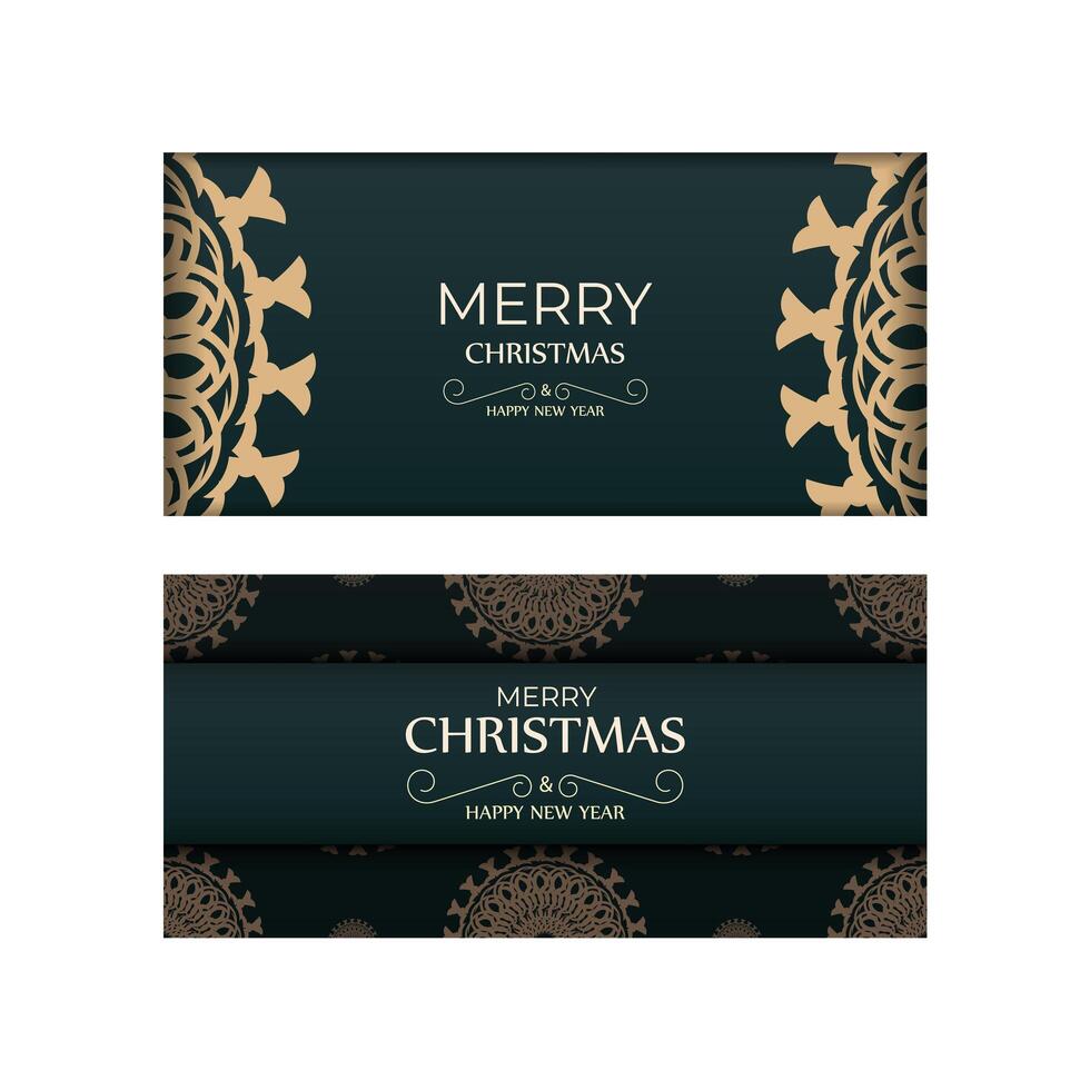 Christmas card design with gold and black background vector