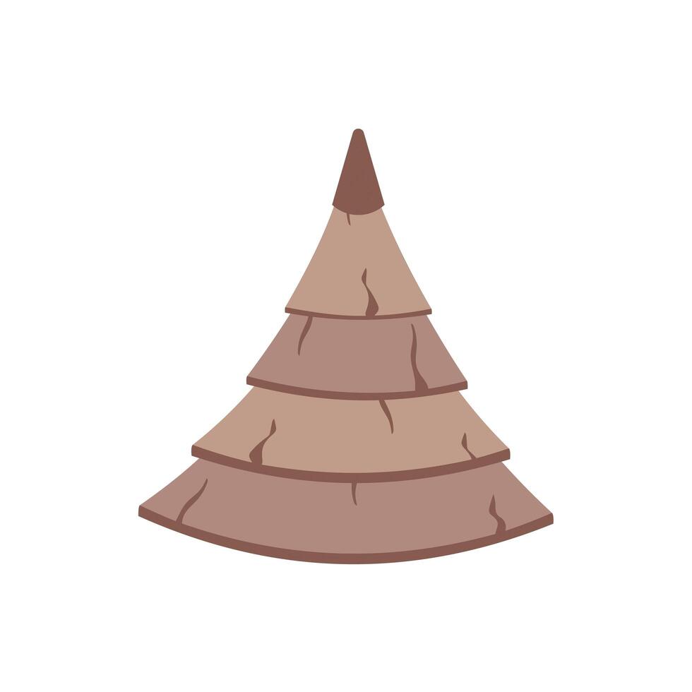 Conical wooden roof isolated on white background. Vector. vector