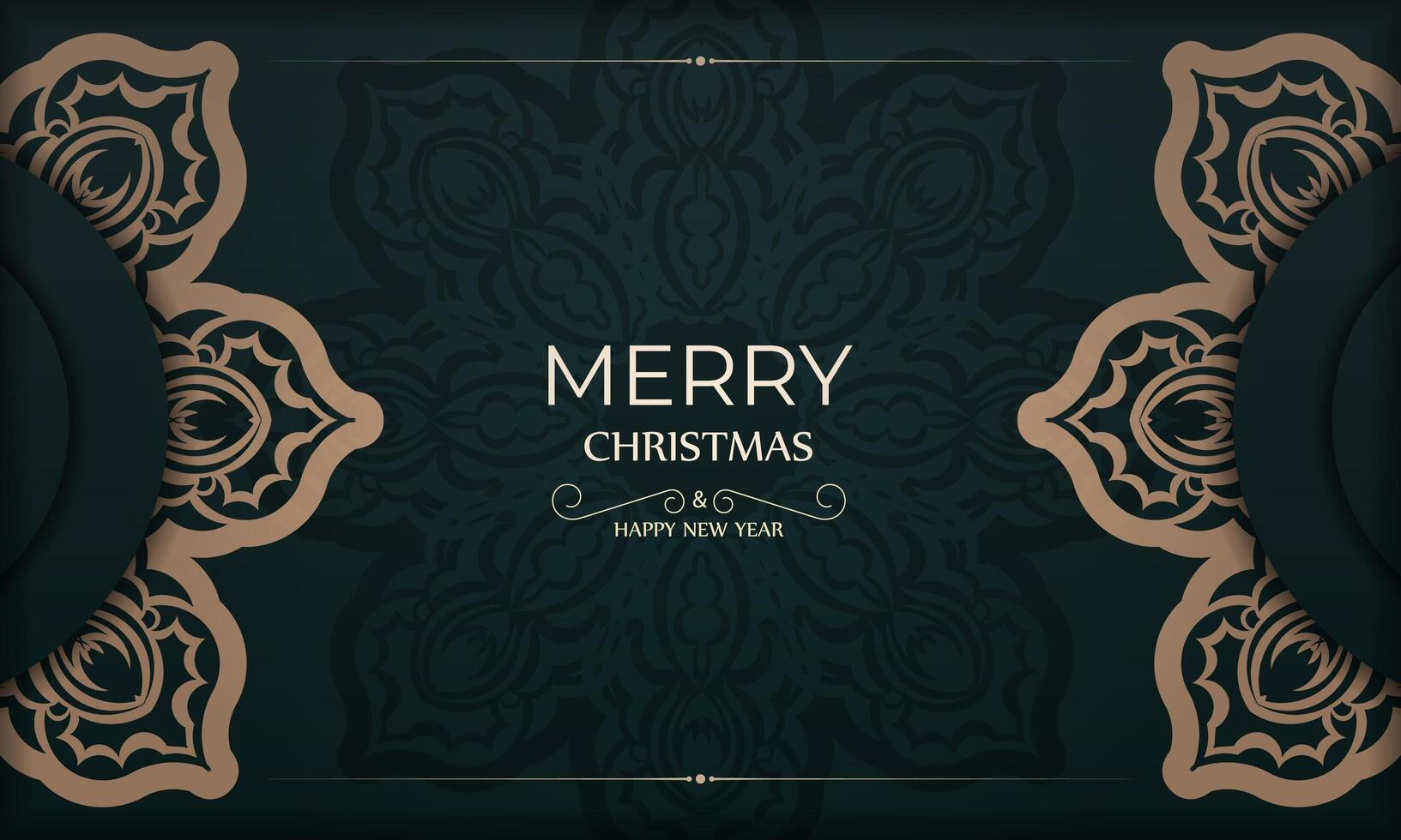 Christmas card with ornate design on dark background vector