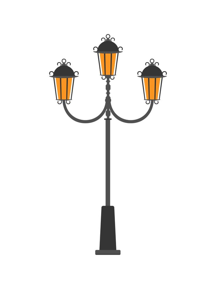 Street lamp illustration on white background vector