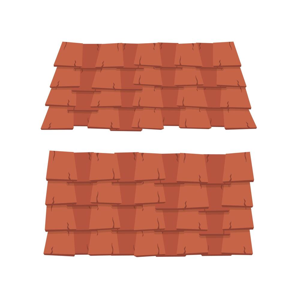 Two different types of roof tiles on a white background vector