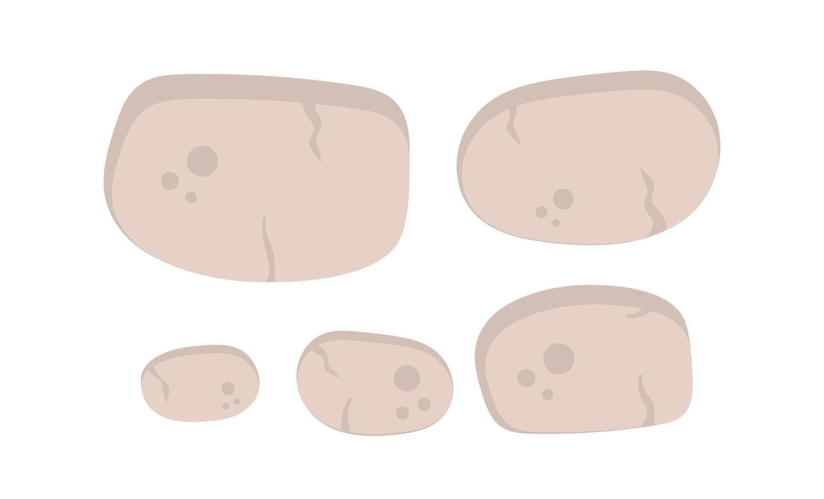 conjunto de piedras en estilo de dibujos animados. aislado. vector. vector