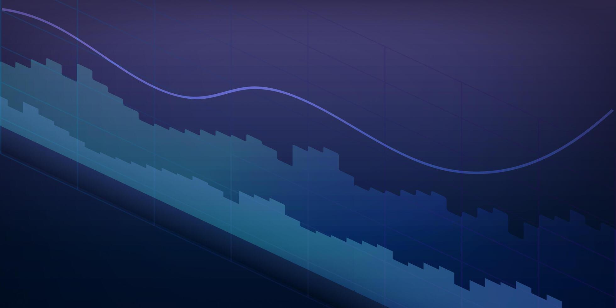 Neon colors. Background with financial charts. The concept of analytics, business or trading on the financial exchange. . vector