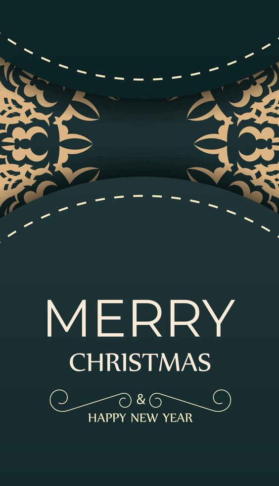 Christmas card with gold and black pattern vector