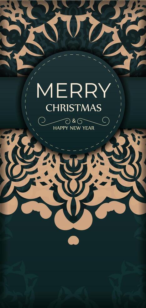 Christmas card with ornate pattern vector