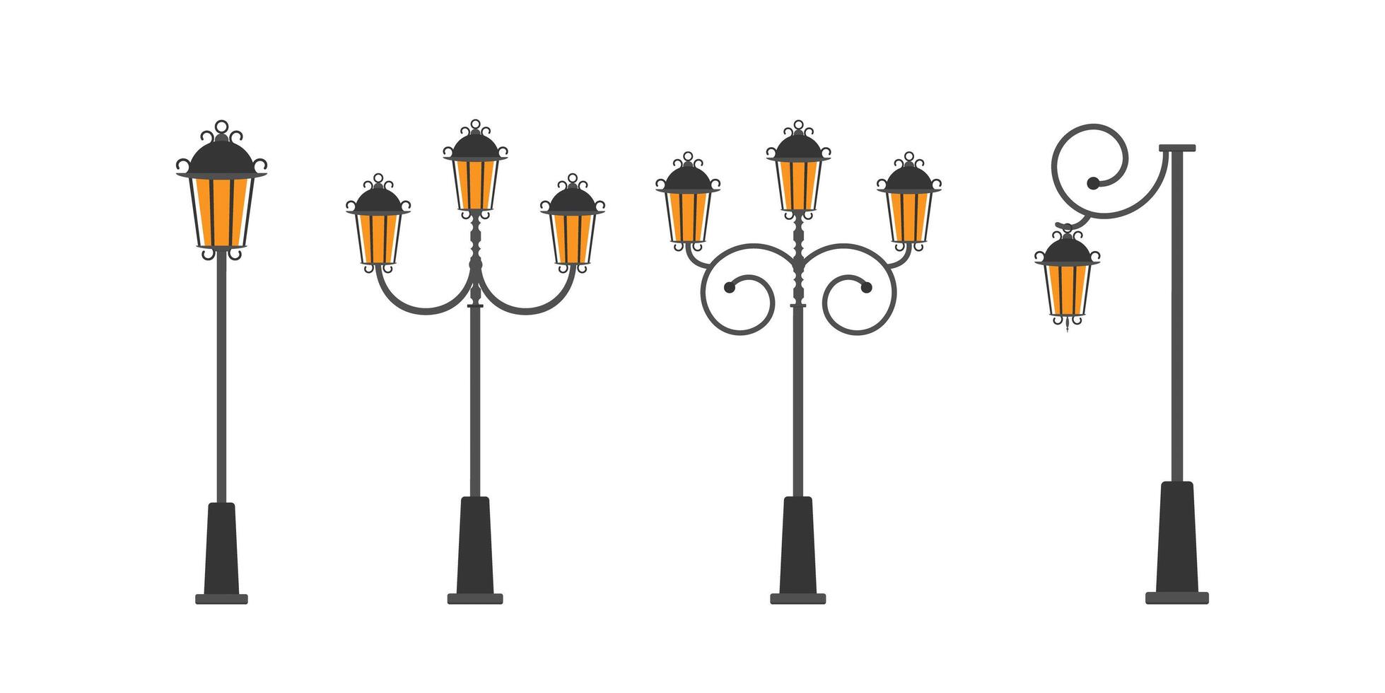 Street lamp illustration vector