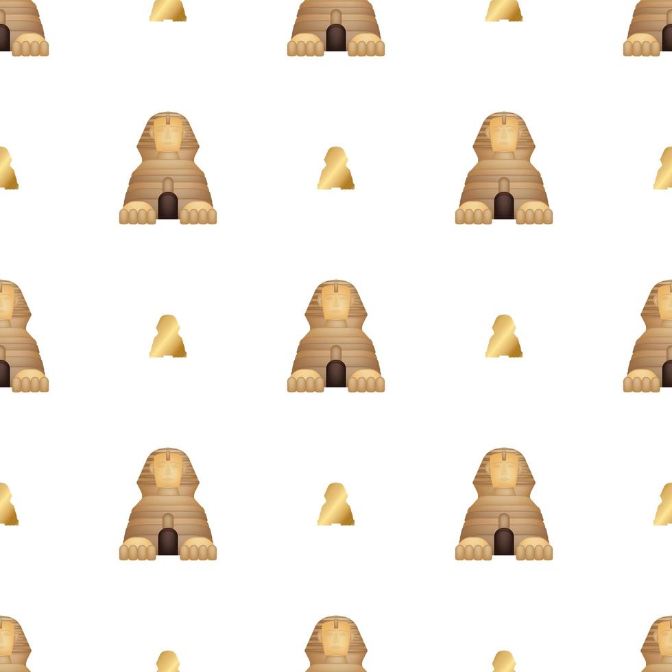 Seamless pattern with egyptian sphinx. Endless background. Good for postcards, wrapping paper and backgrounds. Vector. vector