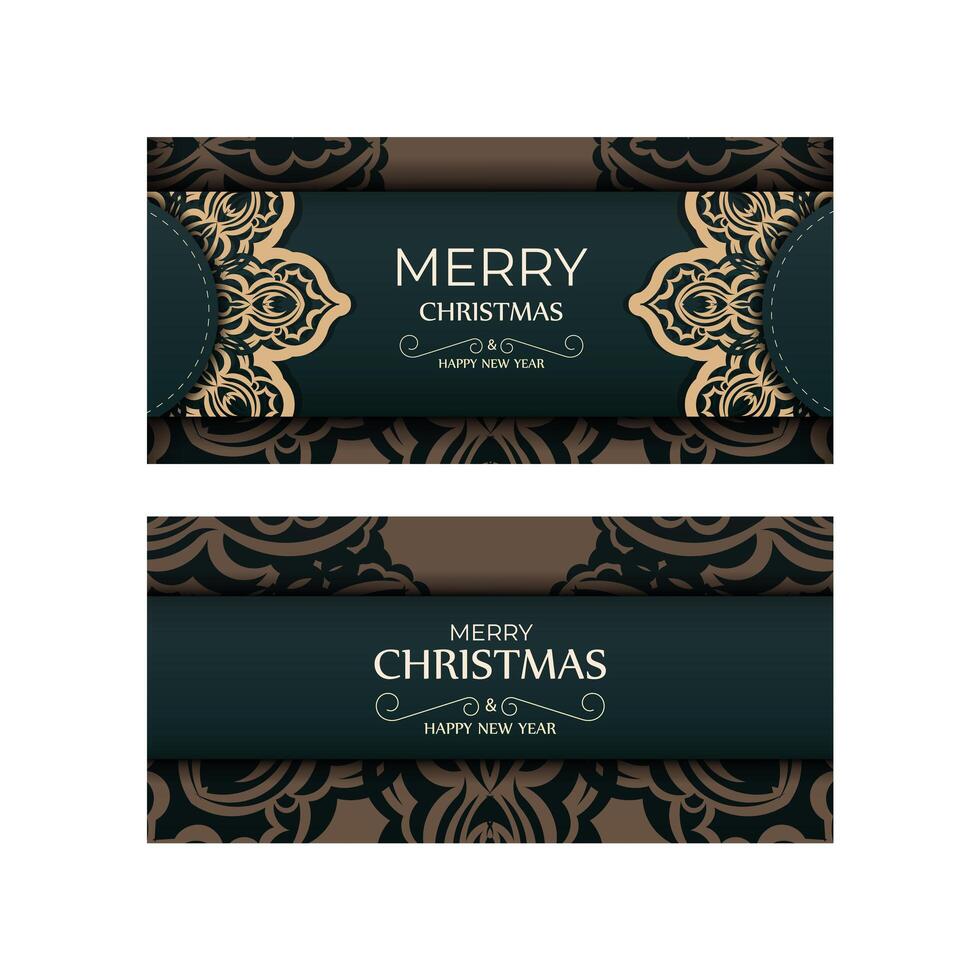 Two christmas banners with ornate patterns vector