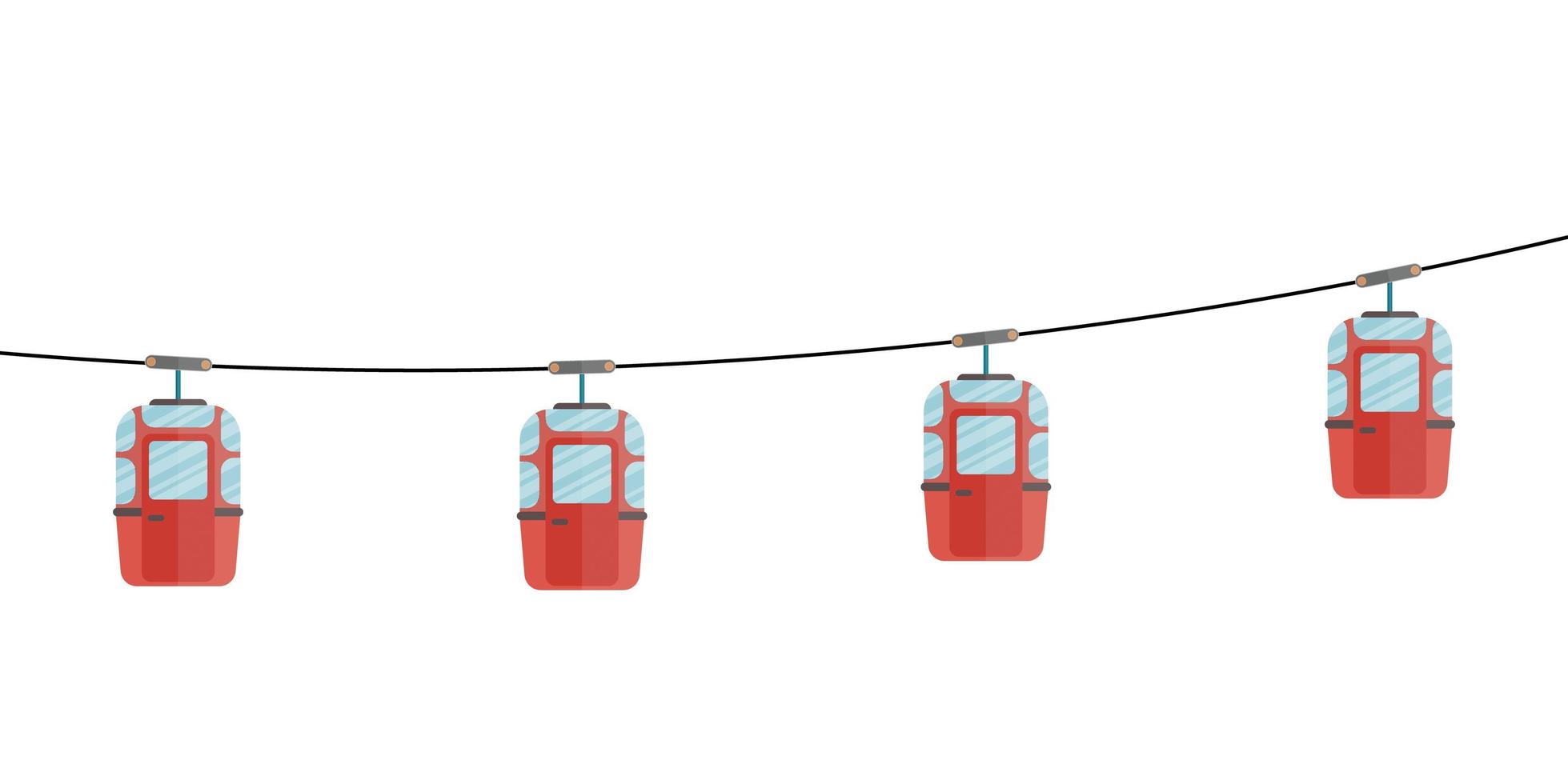 Cable-car on rope-way cartoon drawing over white background vector