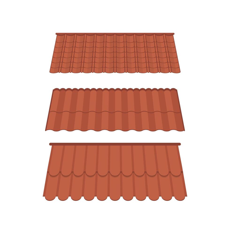 Different types of roofing tiles vector