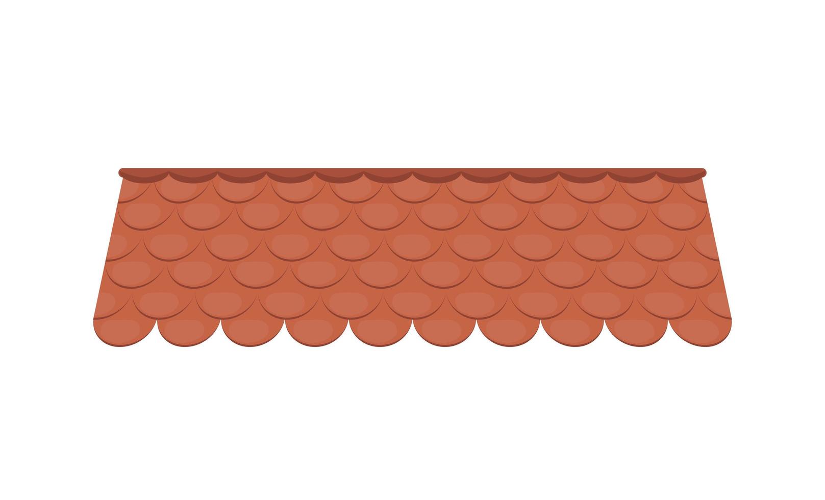 techo de tejas marrones aislado sobre fondo blanco. techo para el diseño de casas de verano. estilo de dibujos animados ilustración vectorial vector