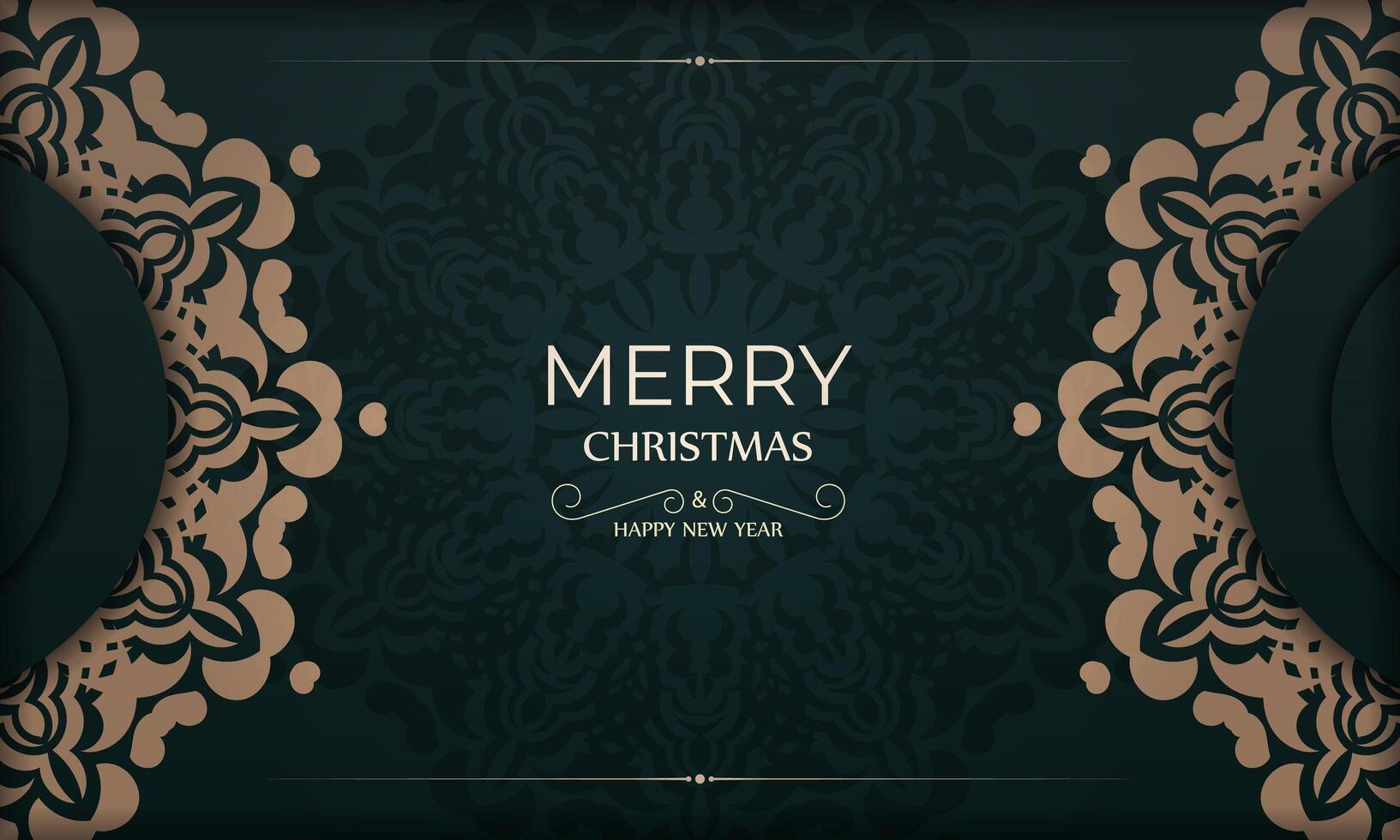 Christmas card with ornate design on a black background vector