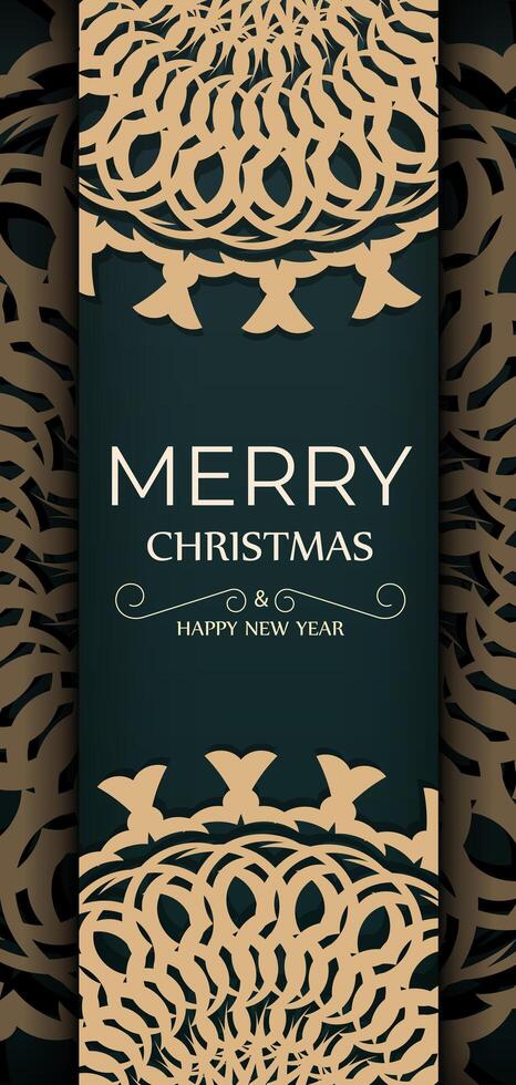 Christmas card with gold and black design vector