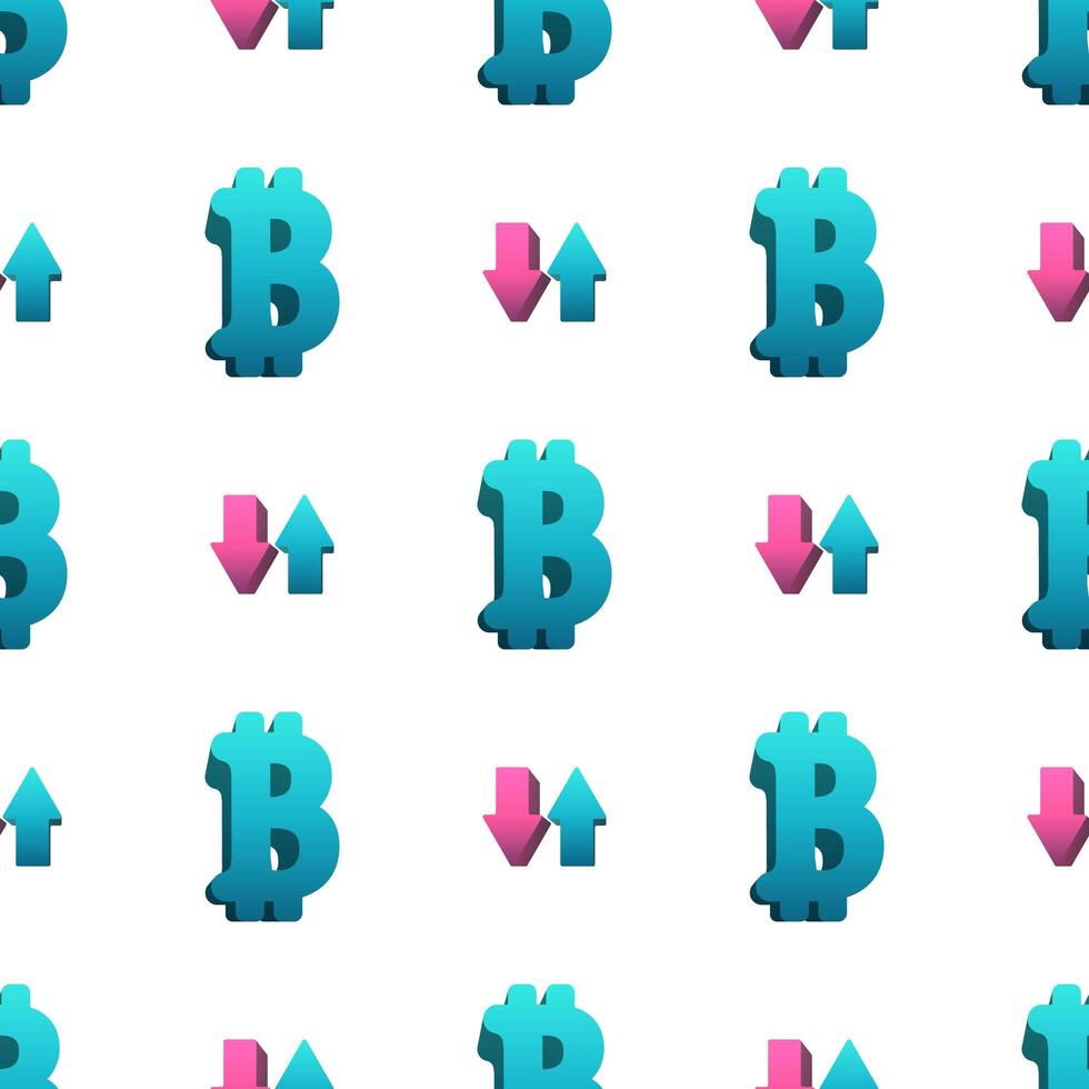 Bitcoin icon seamless pattern. Endless background for websites and applications. image vector