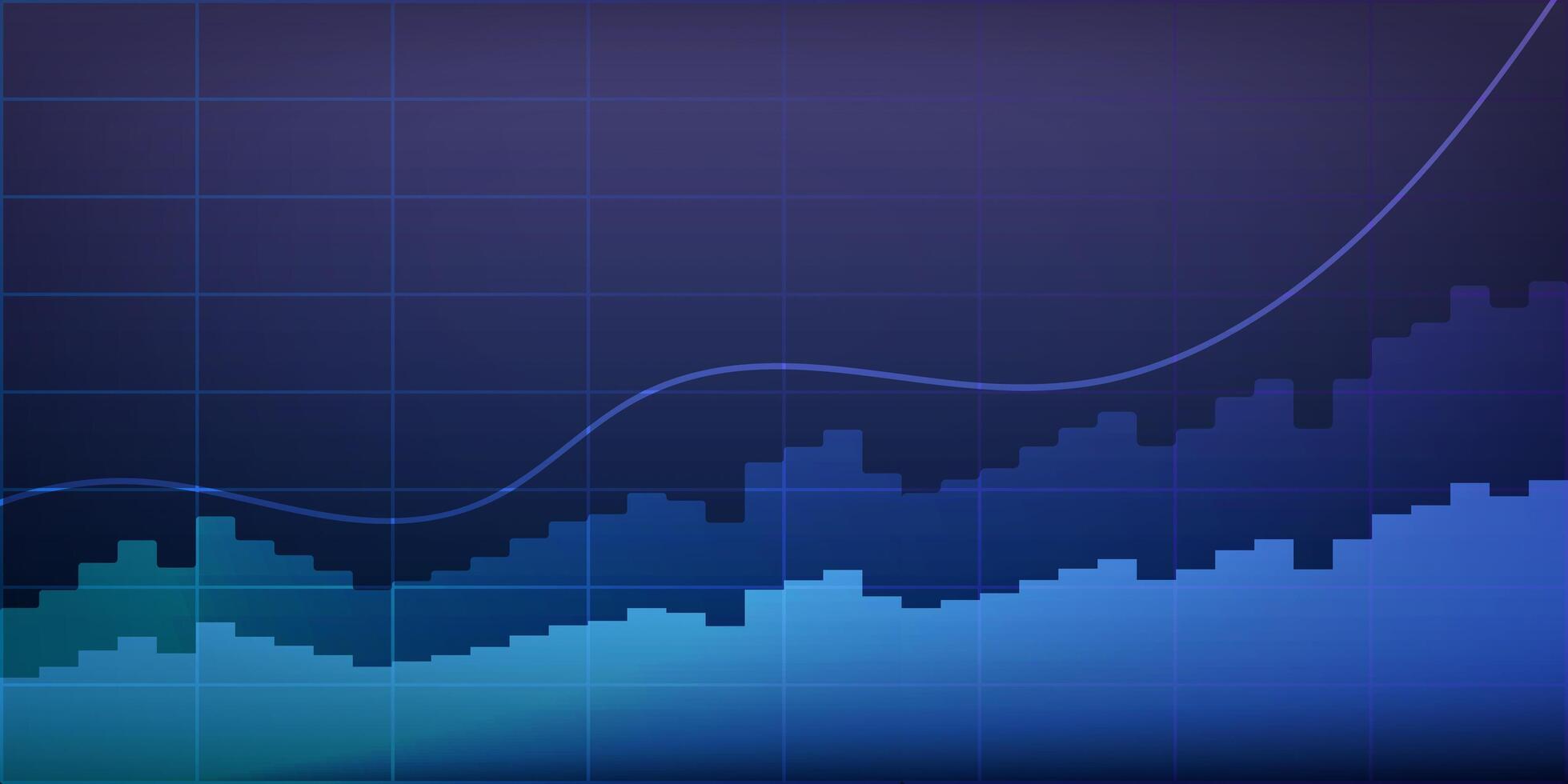Background with financial charts. Neon colors. The concept of analytics, business or trading on the financial exchange. . vector