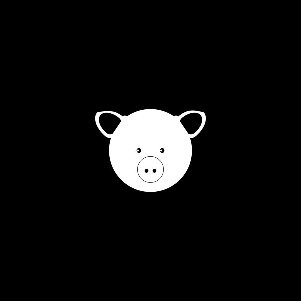 Pig head white color icon vector