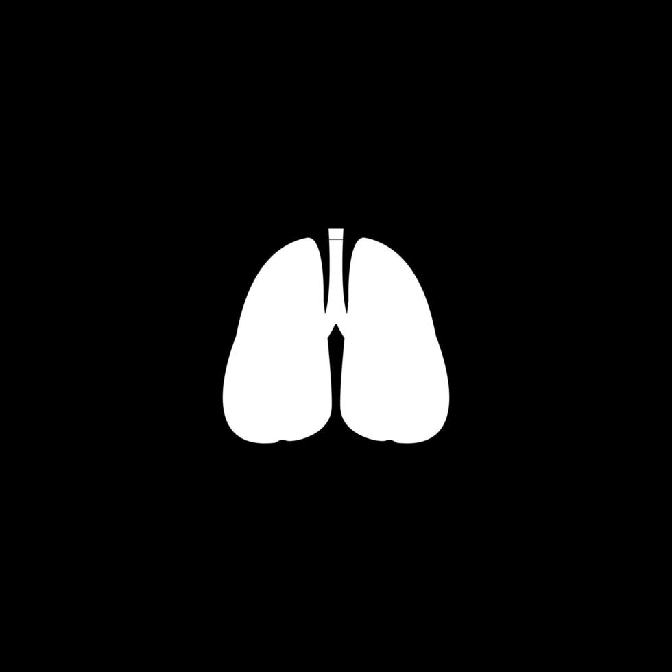icono de color blanco de los pulmones vector