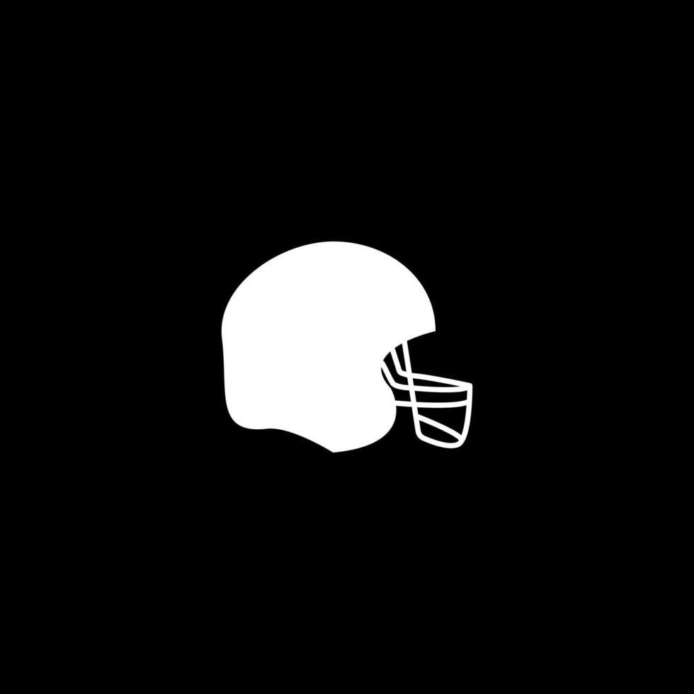 icono de color blanco del casco de fútbol americano vector