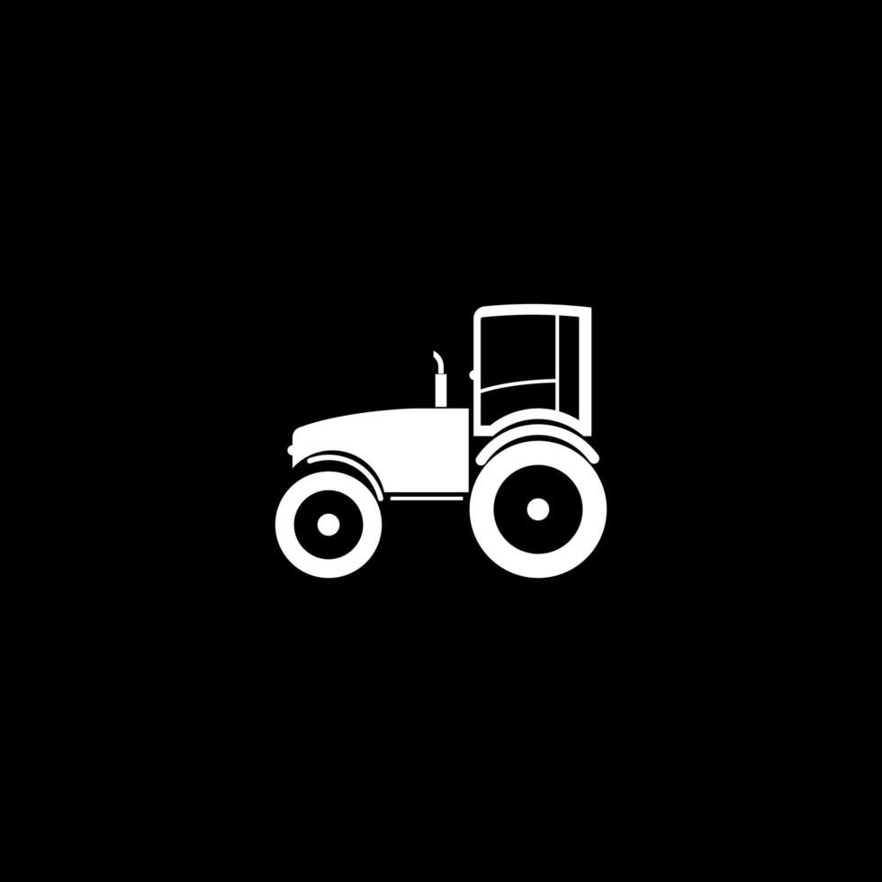 Tractor white color icon vector