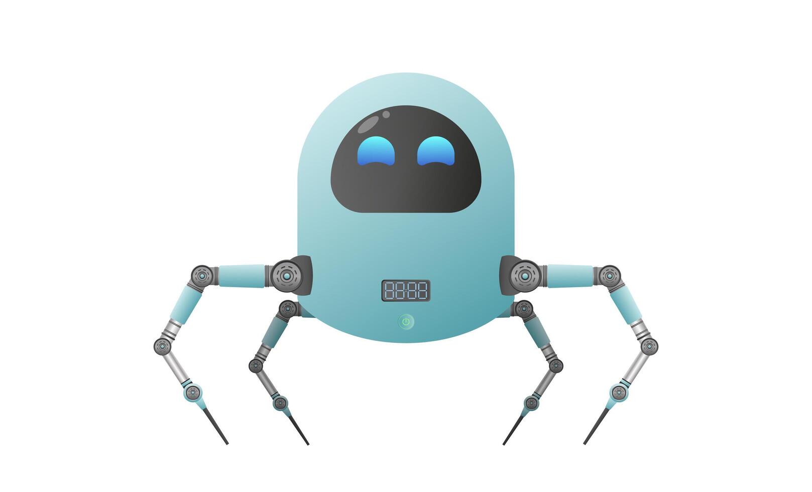 A small futuristic robot with claws like a crab. Isolated. . vector