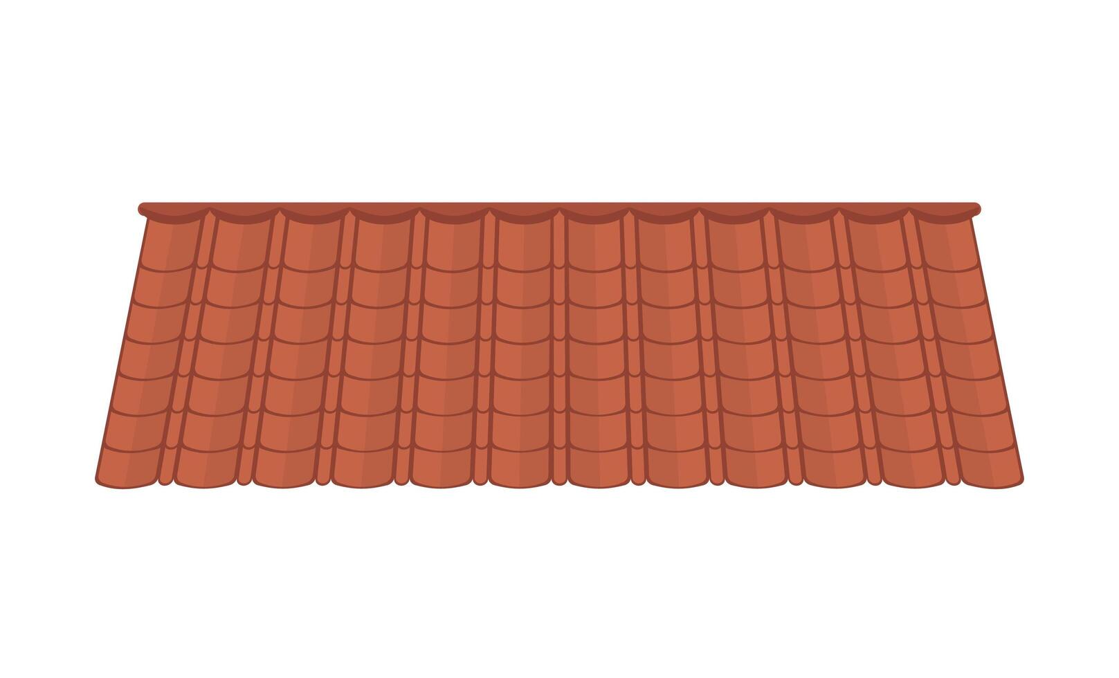 A red roof tile on a white background vector