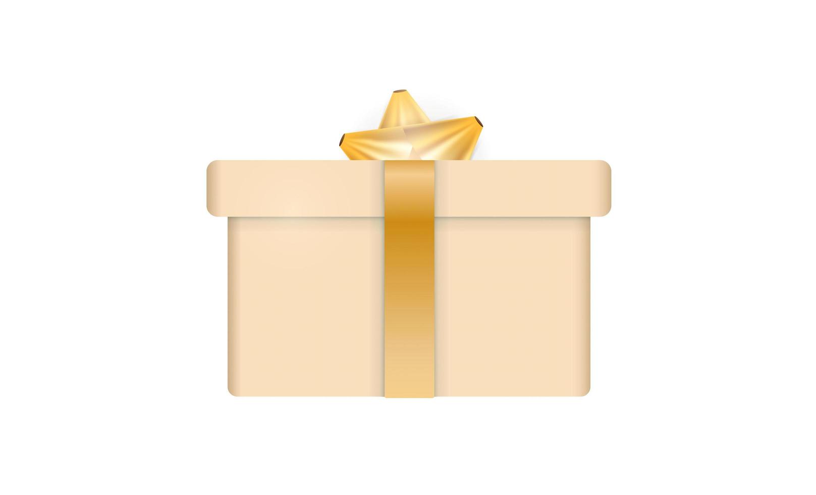 caja de regalo realista con lazo dorado o lazo en la parte superior. aislado. vector. vector