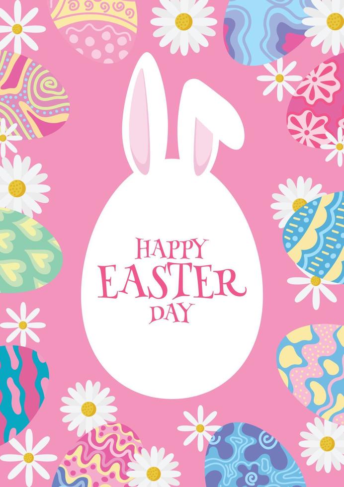cute colorful background design for easter day vector