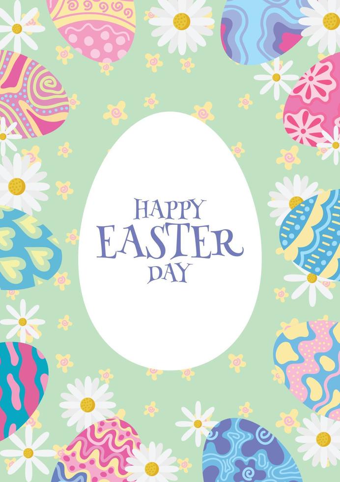 cute colorful background for easter day design vector
